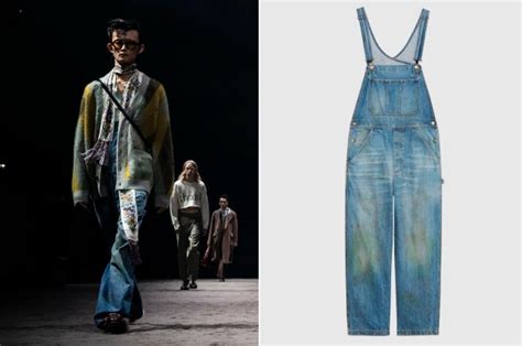 gucci grass stained overalls|Gucci is selling denim overalls with grass ‘stain effect’ for $1,400.